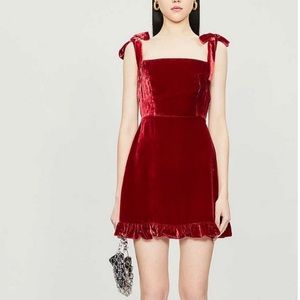Reformation red velvet mini dress
